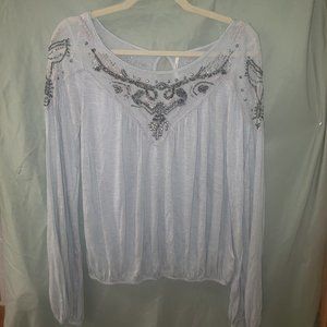 Free People Jewel Embroidered Top